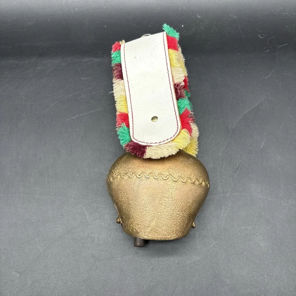 Vintage Brass Cowbell Decorative with Tassels Ornaments Folk Art‎ 9